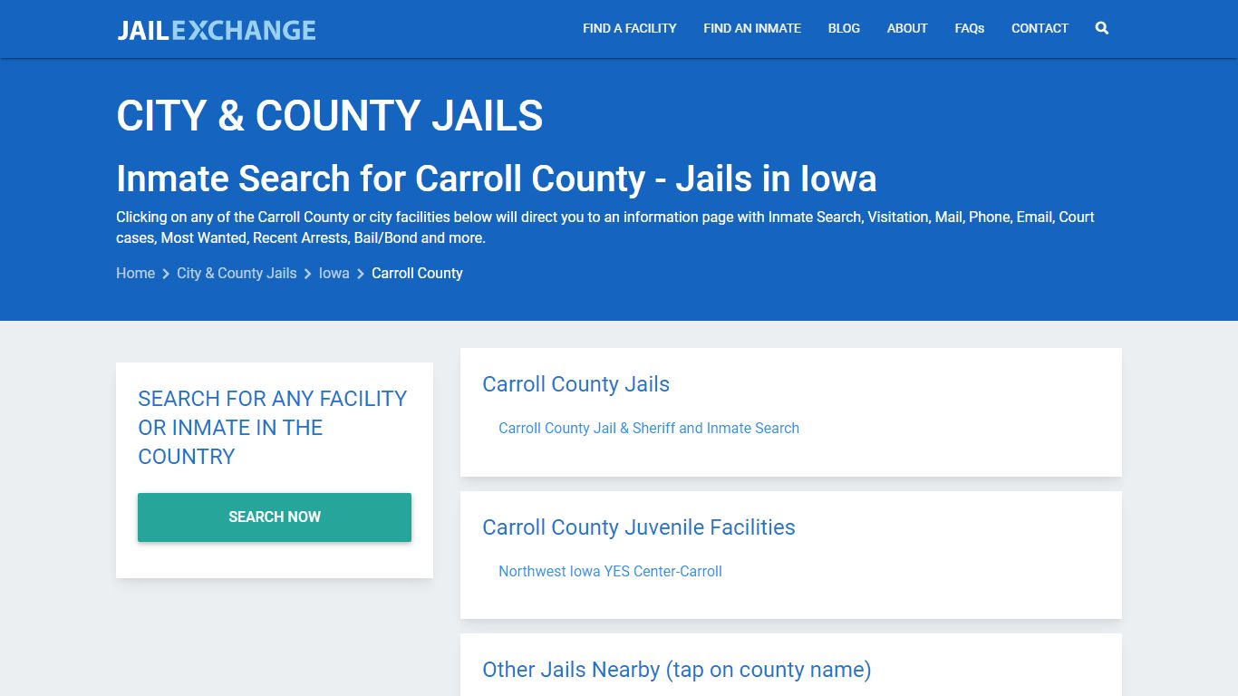 Inmate Search for Carroll County | Jails in Iowa - Jail Exchange